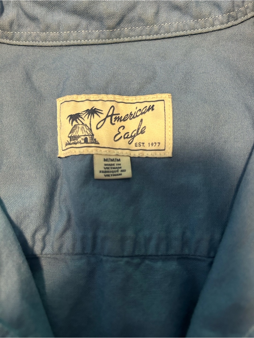 American Eagle Light Blue Button-Up Shirt